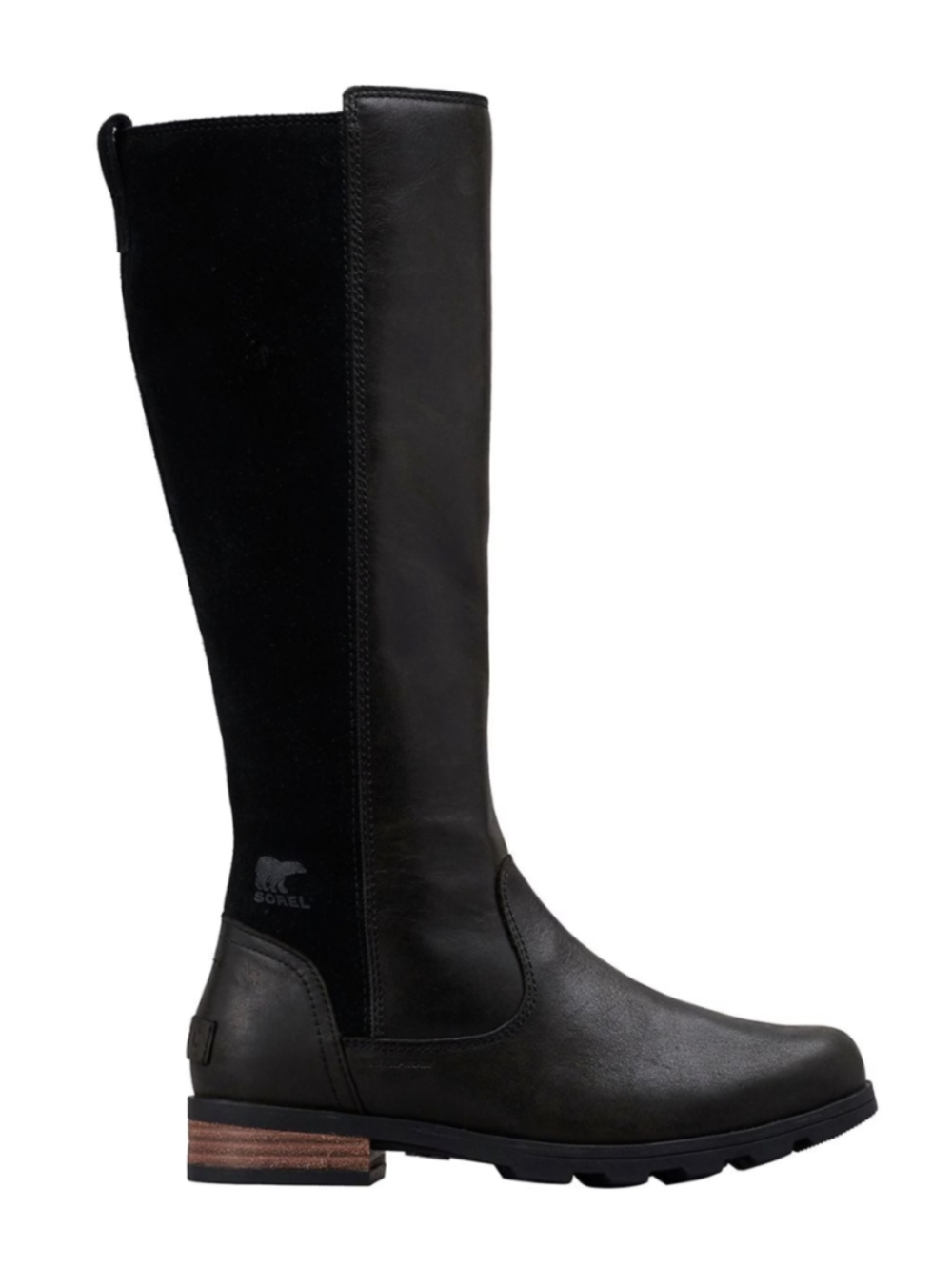 Sorel Emelie Waterproof Tall Riding Boots Black Leather Suede size 8